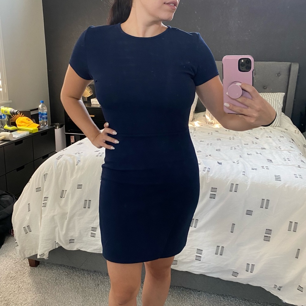 Daisy Street ASOS Navy Work / Office Dress Medium